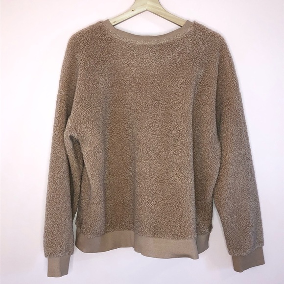 Banana Republic Tan Sherpa Crew Neck Sweater - Picture 2 of 4